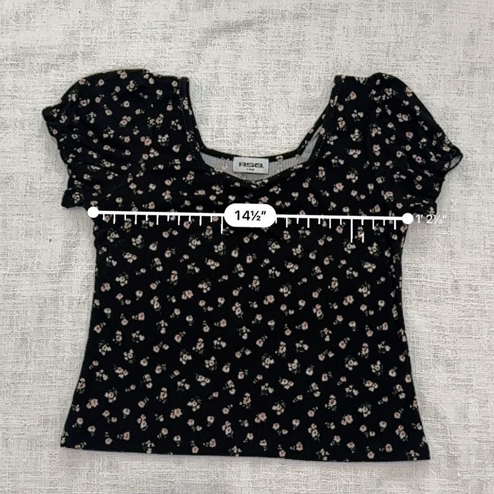RSQ Girls Ditsy Puff Sleeve Top size kids x-large - Picture 3 of 5